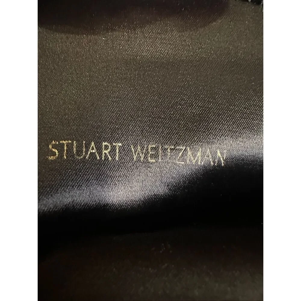 Stuart Weitzman Tieland Over The Knee Black Suede Boots Block Heel Size 6.5M